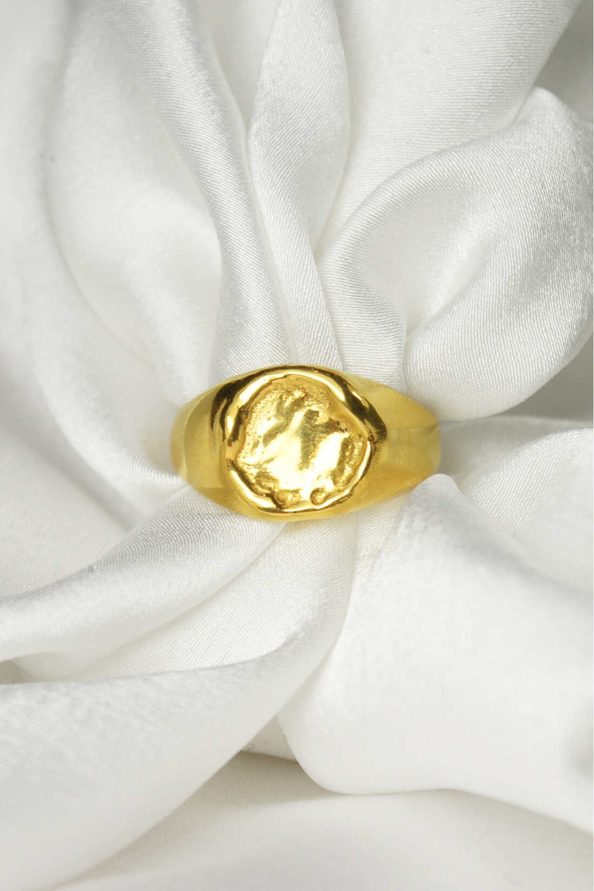 Aqua- srebrny sygnet pozłacany, tafla wody - obrazek 4