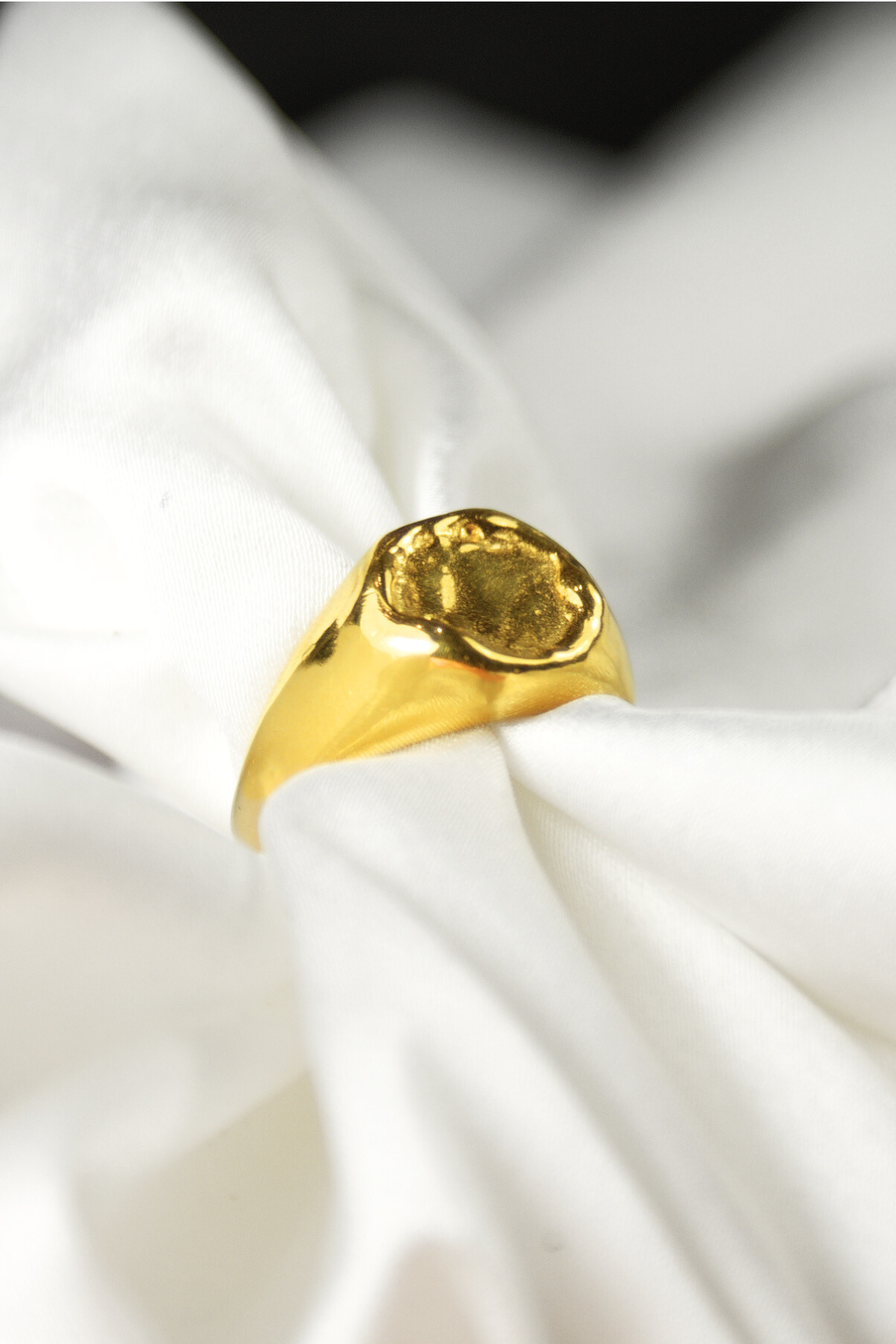 Aqua- srebrny sygnet pozłacany, tafla wody - obrazek 5